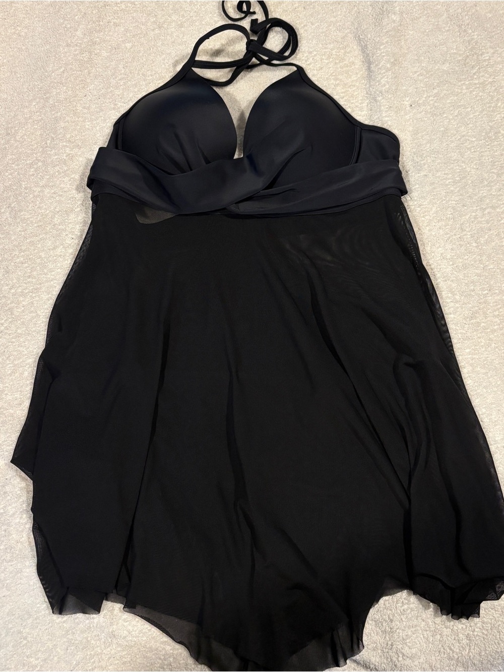 Black Halter One-Piece Swimdress